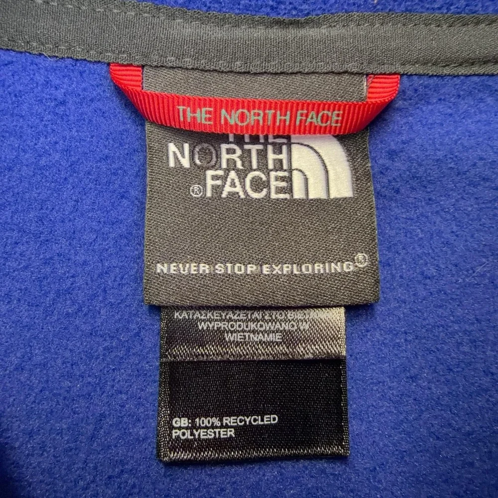 The North Face Pullover Mens Large Blue Gray Fleece Quarter Zip Hiking Top